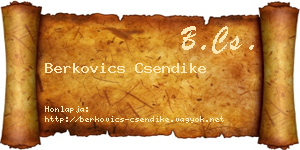 Berkovics Csendike névjegykártya